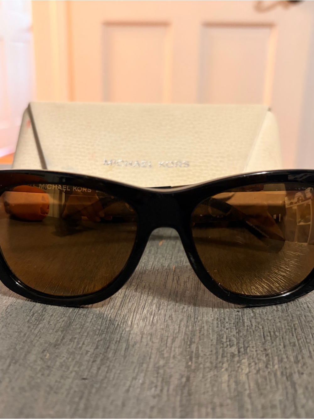 Michael Kors Black Frame Sunglasses with Brown Lenses